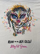 Kuini - Queen of the Alley Cats - Hand printed & hand colored shirt