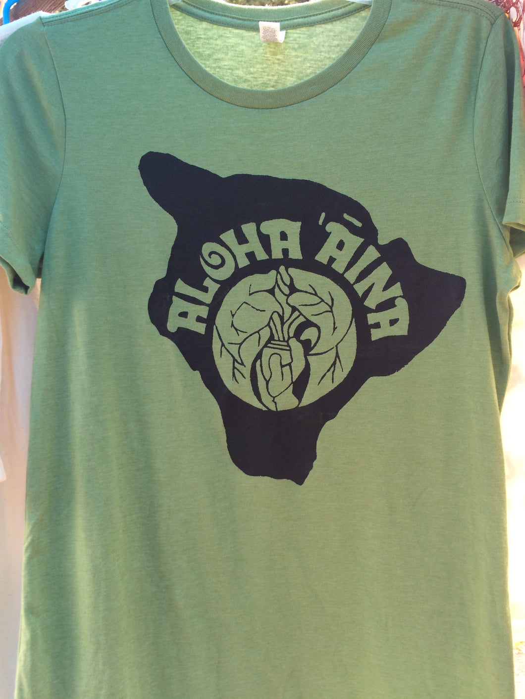 Aloha ʻĀina Ladies t-shirt  - a hand printed t-shirt