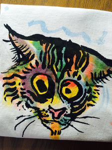 Hilo Cats (Romeo) - Hand printed & hand colored shirt