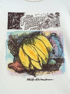 Hilo Farmer's Market (Bananas) - a hand printed and hand colored shirt