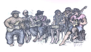 Six Musicians: Kaʻu Makahiki small print (color)